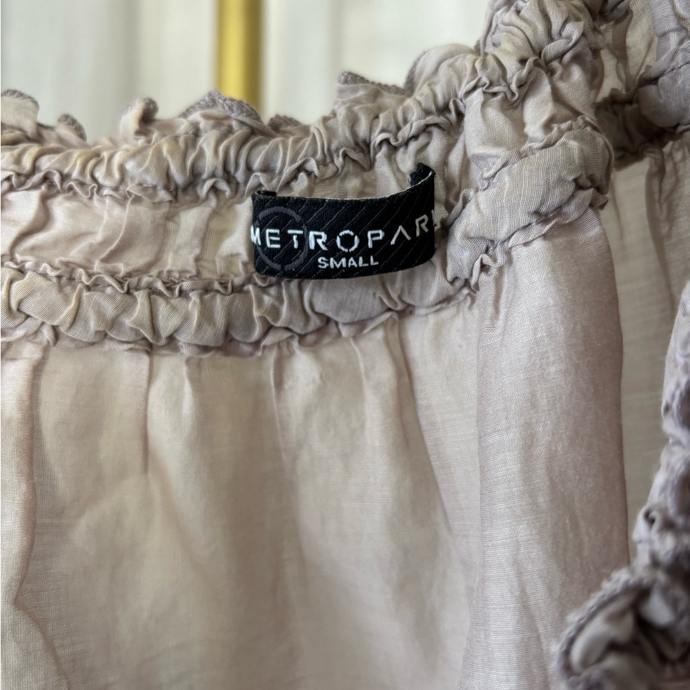 Metropark Light Beige Ruffle Top - Picture 3 of 11